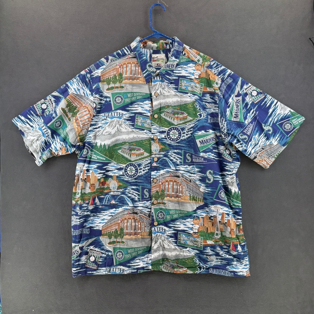 Reyn‎ Spooner Seattle Mariners Hawaiian Shirt Mens MLB Scenic Classic Tradition
